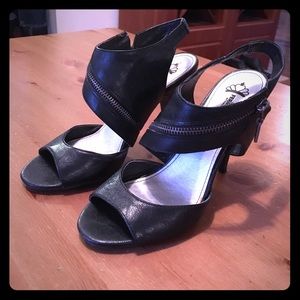Fergalicious Leather Zippered Heels