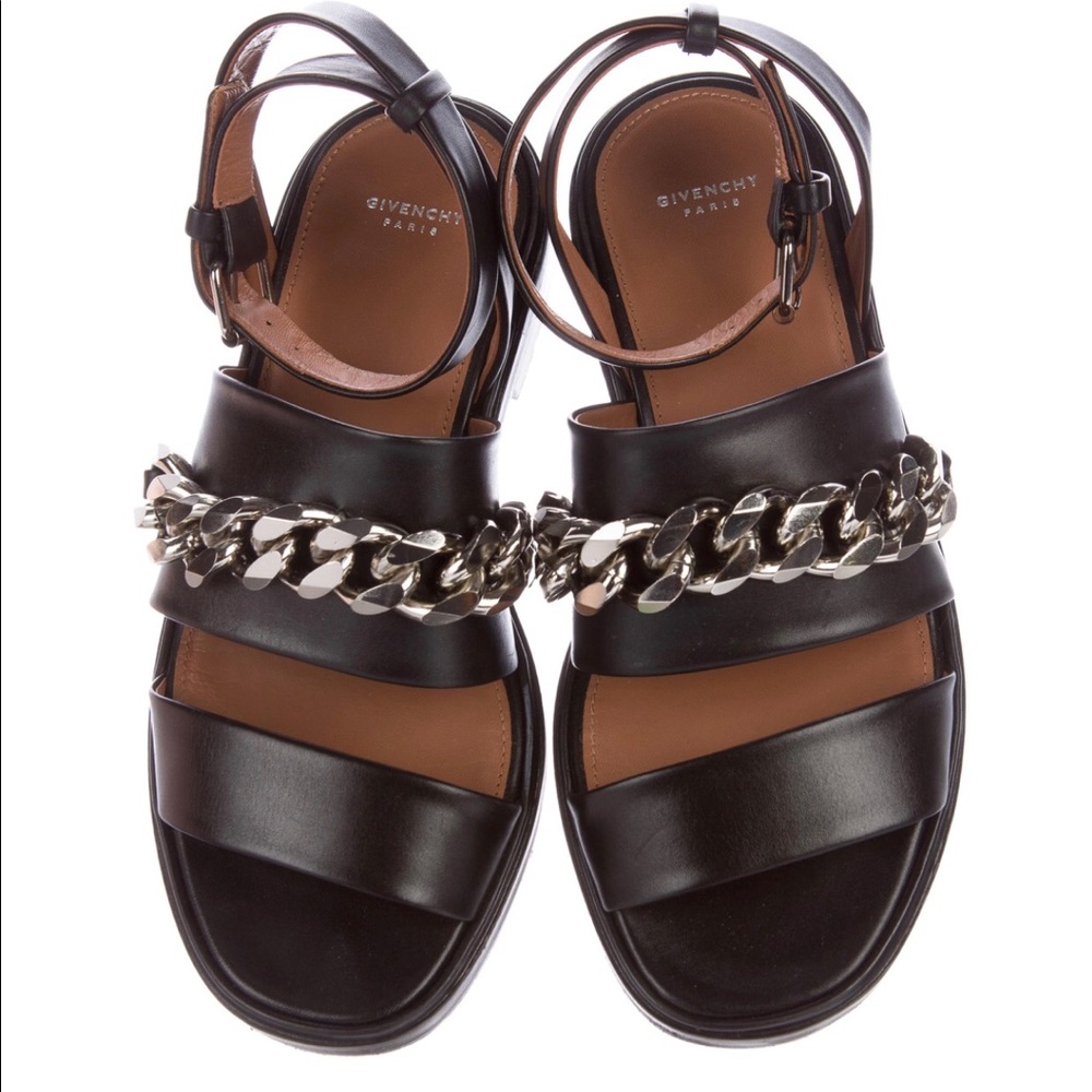 Givenchy Black Chainlink Sandals Sold Out Size 7.5 - Picture 1 of 4