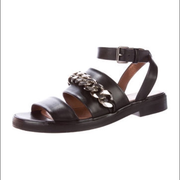 Givenchy Black Chainlink Sandals Sold Out Size 7.5 - Picture 3 of 4