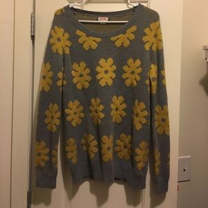 Mossimo Grey Flower Sweater