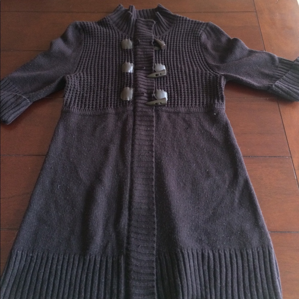 Brown short sleeve tunic sweater