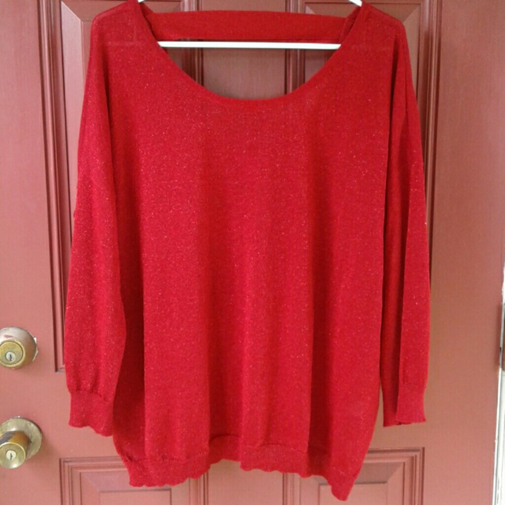 Red sparkle sweater