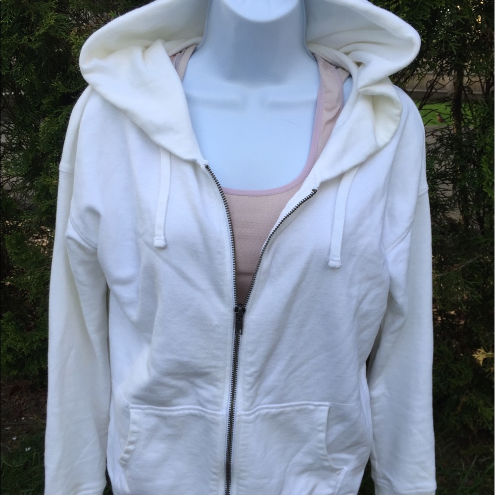 GAP White Zip front hoodie
