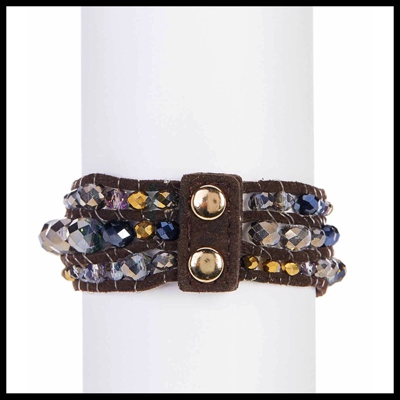 CRYSTAL JEWELED BOHO FESTIVAL CUFF BRACELET - Picture 3 of 8