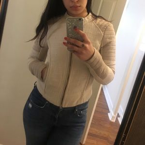 Twill Effect Biker Jacket