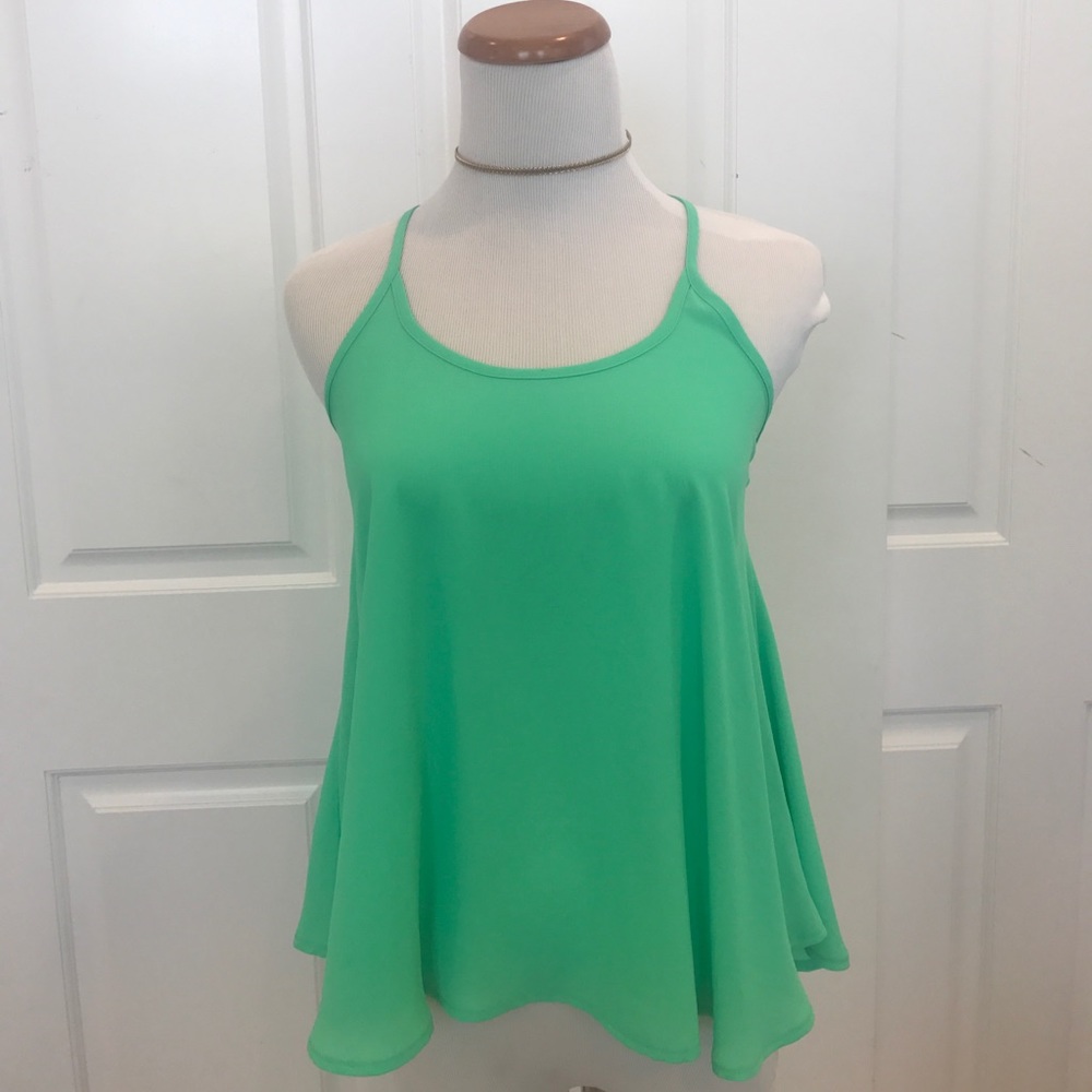 green tank top