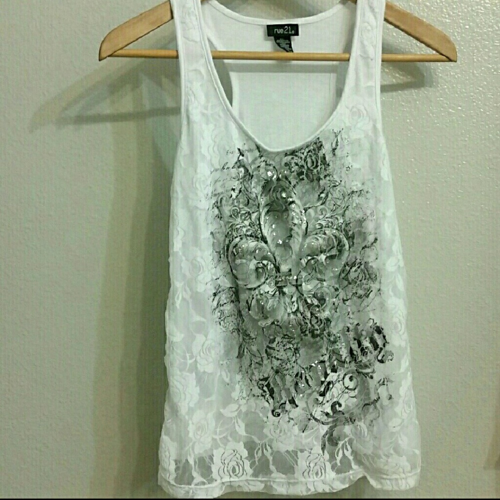 Rue 21 Lace Racerback Tank