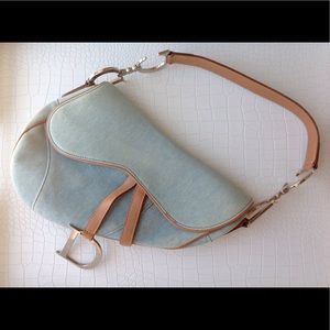 Christian Dior Saddle Bag in light blue denim