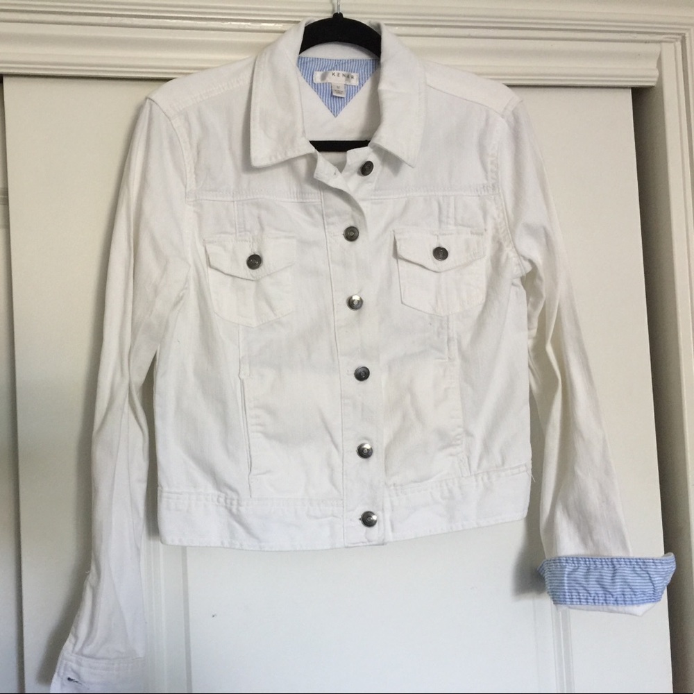 Kenar White Denim Jacket, Jean Jacket