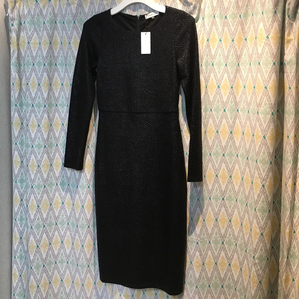 Little black dress with shimmer texture