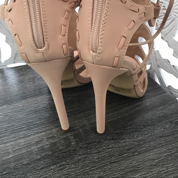 Pink Blush Side Cut Out Heels - Picture 4 of 7