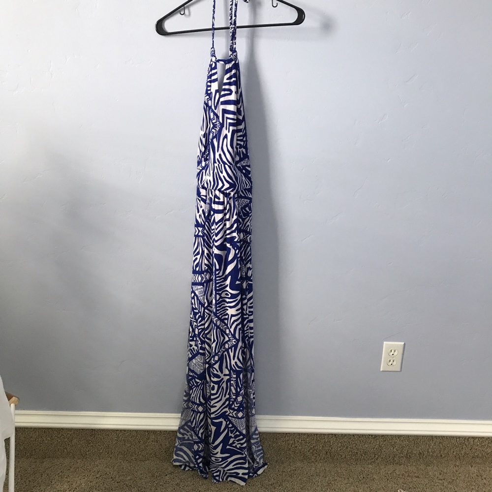 Blue and white maxi