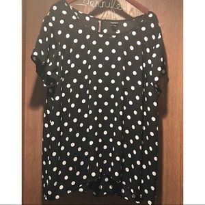 Torrid Polka Dot Georgette Hi-Lo Blouse