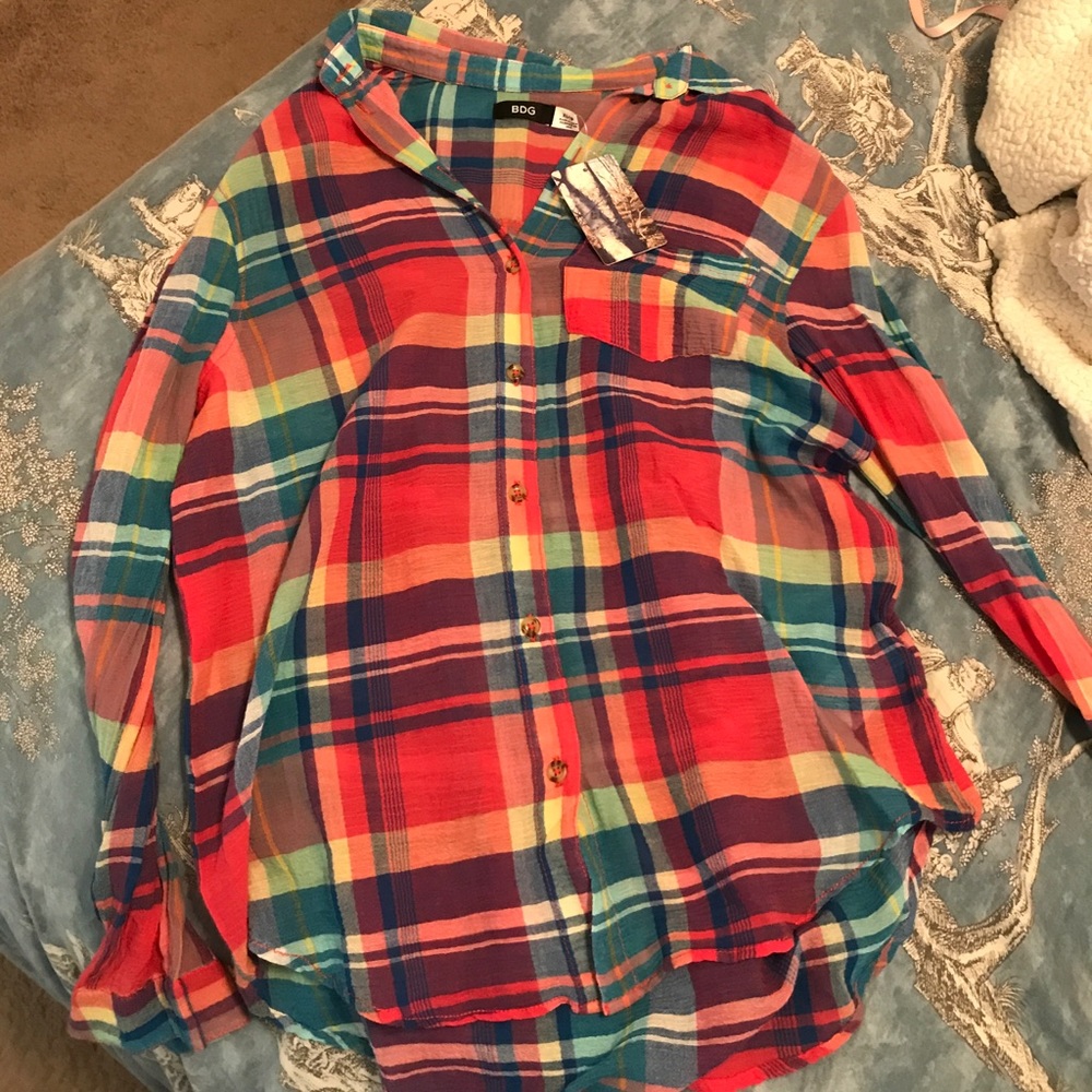 NWT Plaid Lenin Button Up