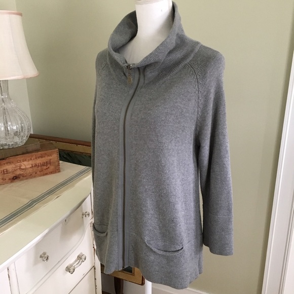 Coldwater Creek Sweaters - Sale! Coldwater Creek Gray Zip Up Knit Sweater