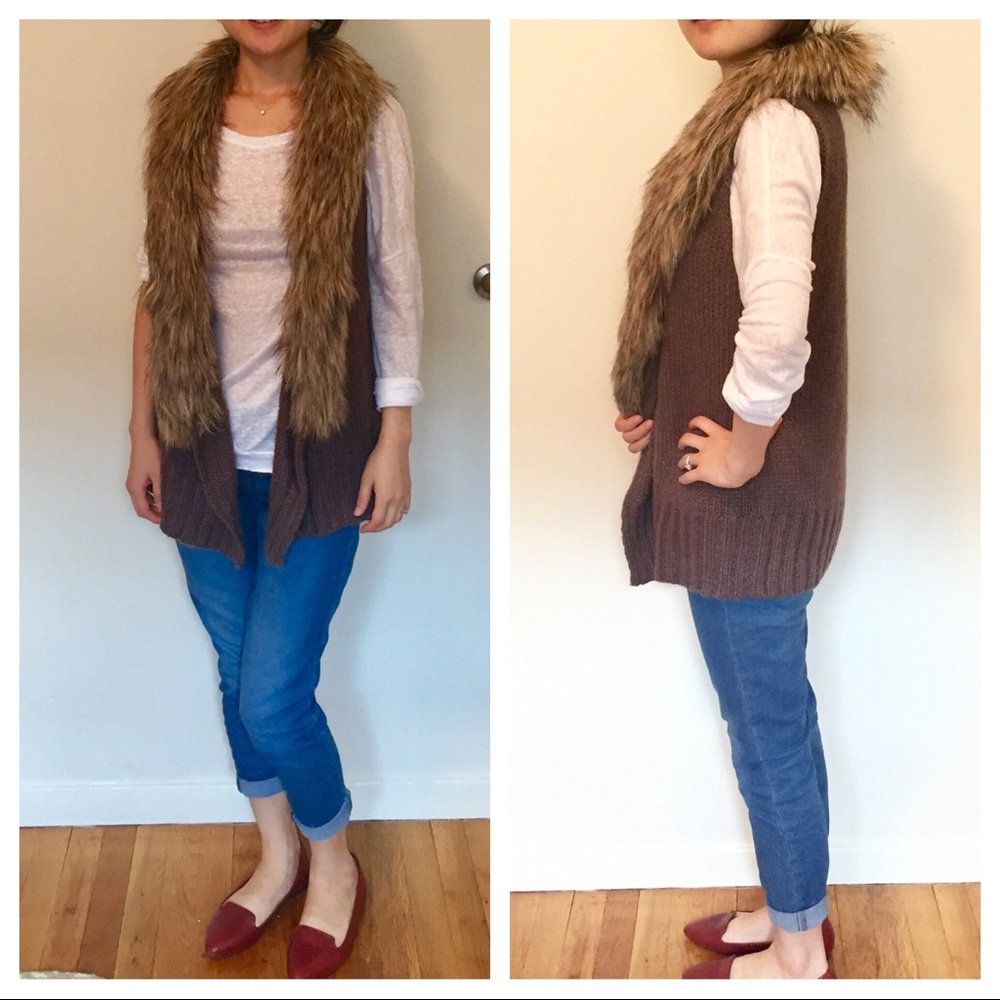 BB Dakota fur sweater vest