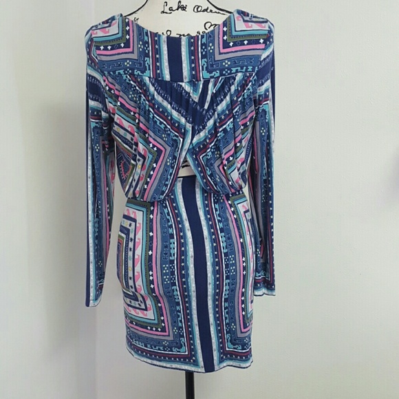 MARA HOFFMAN Ruched Keyhole Magic Carpet Ride Long Sleeve Dress Size XS - Picture 3 of 4