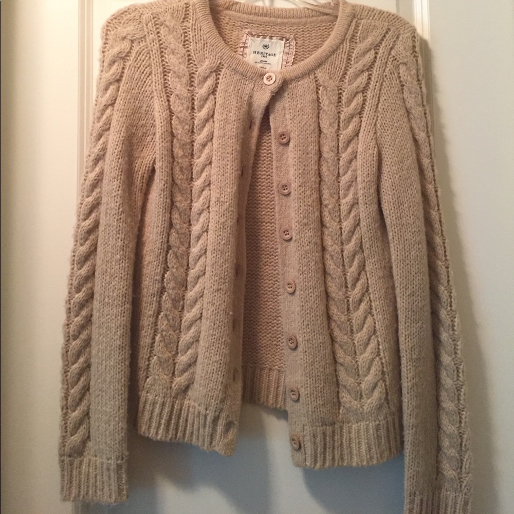 Tan Cardigan Sweater