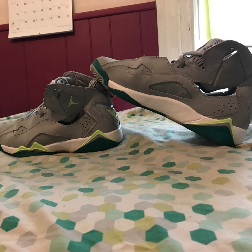 Grey and Green Jordan's