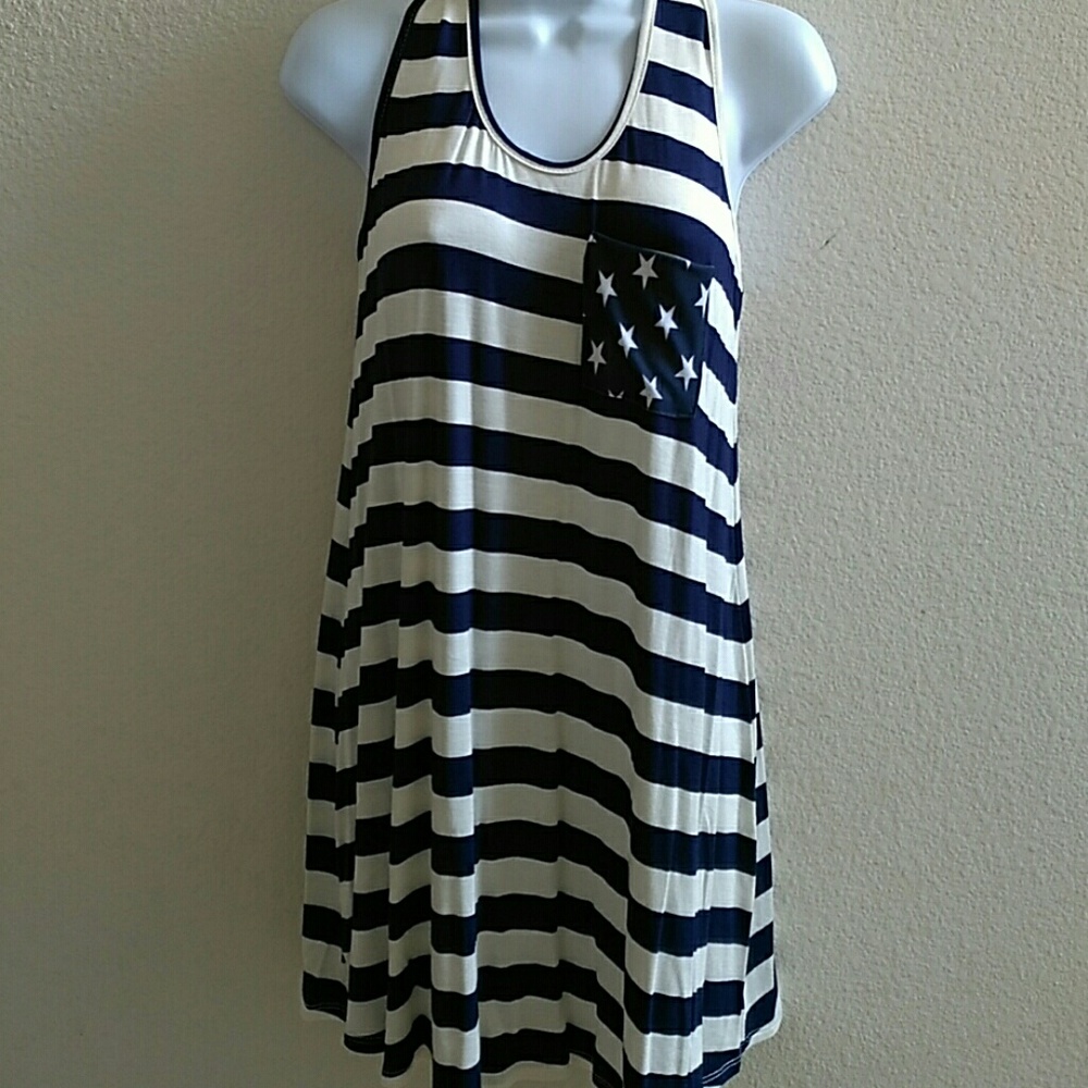 Flag Sleeveless Dress-NWT