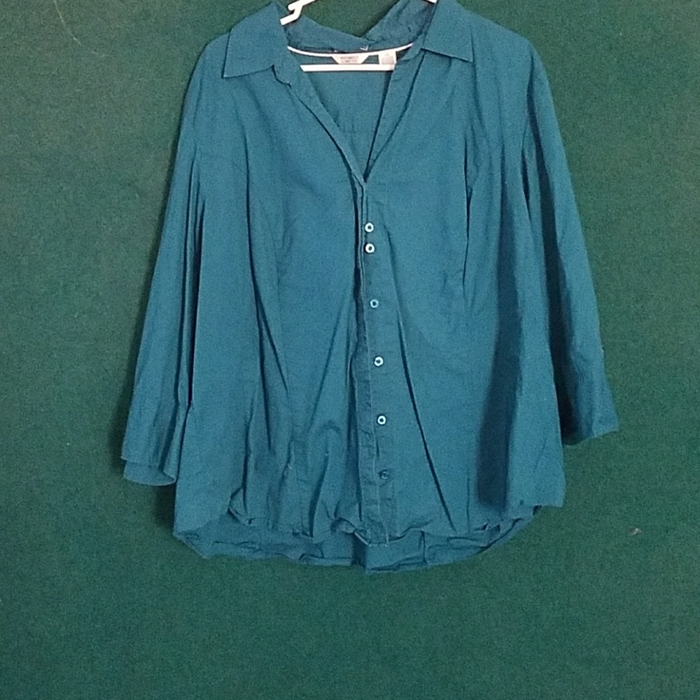 Teal button up shirt