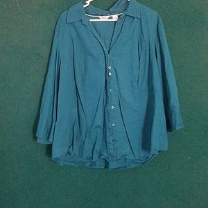Teal button up shirt