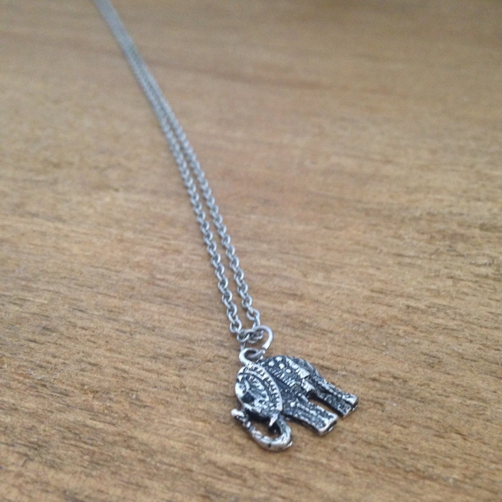 Silver elephant necklace