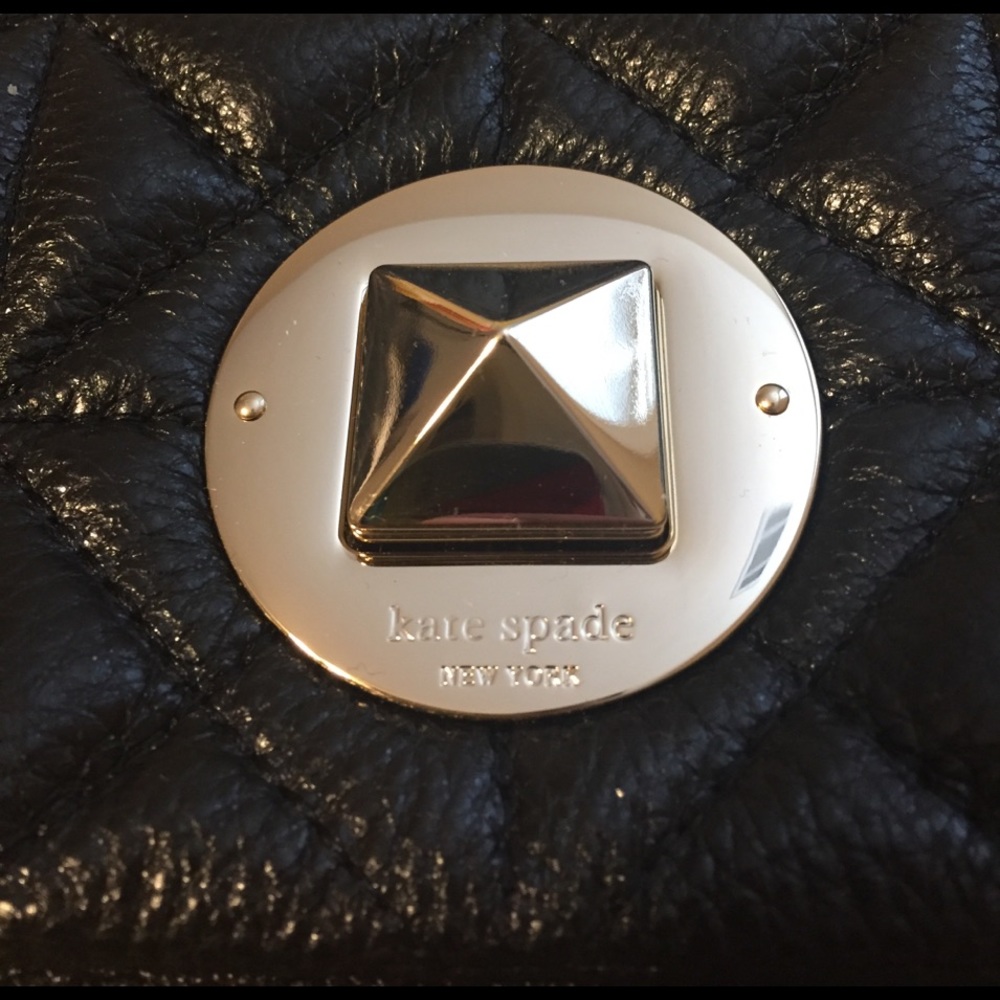 BRAND NEW KATE SPADE BLACK QUILTED CROSSBODY PURSE - Picture 2 of 4