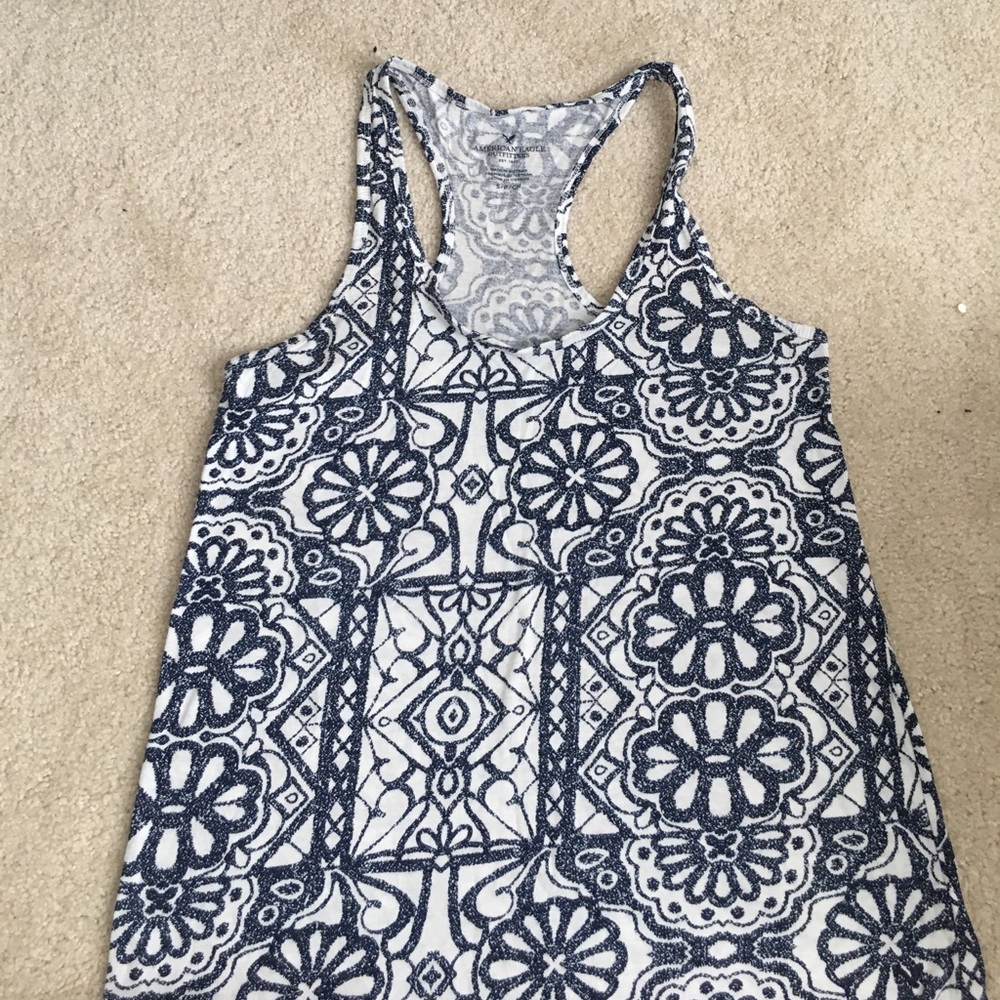 AE Blue Patterned Tank