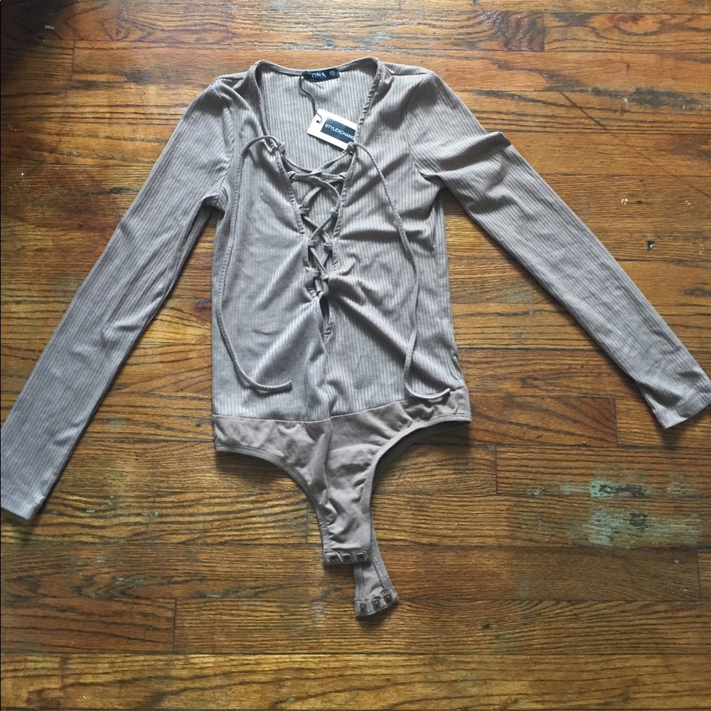 Never worn tie up leotard