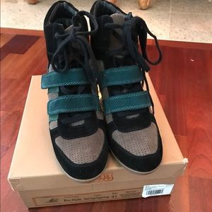 WOMENS ASH WEDGE BEA SUEDE SNEAKERS 41