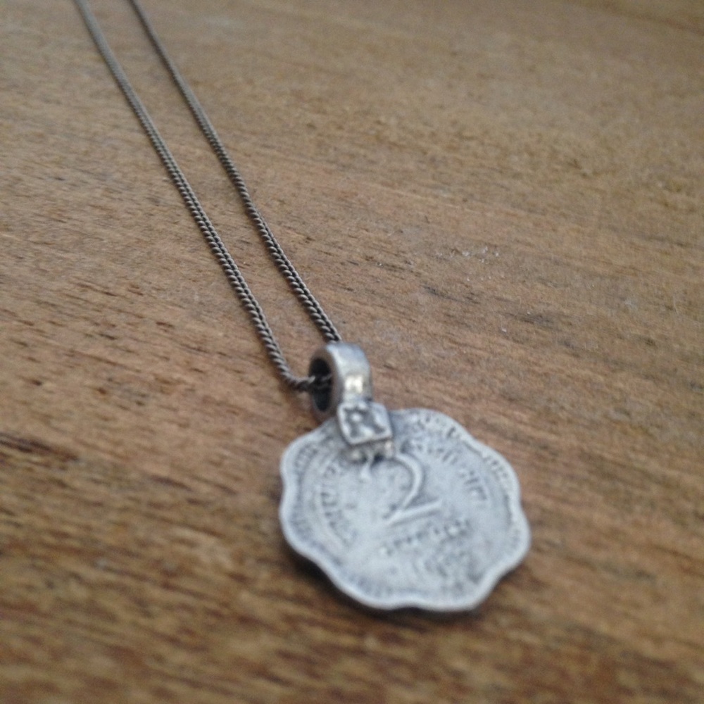 Silver coin necklace
