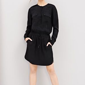 Vince black rolled sleeve cargo dress