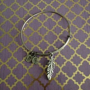 Alex and Ani feather silver bracelet