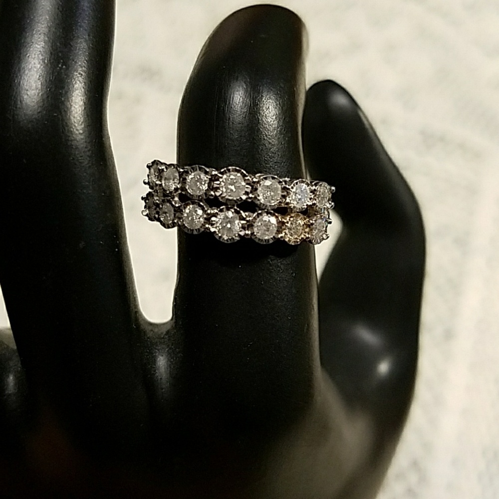 Sterling Silver 3/4 carat Diamond Ring