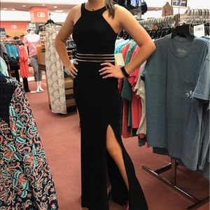 Black dress with slit