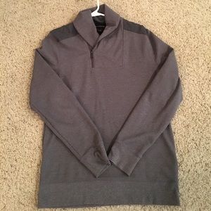 Banana Republic stylish gray shawl collar Henley