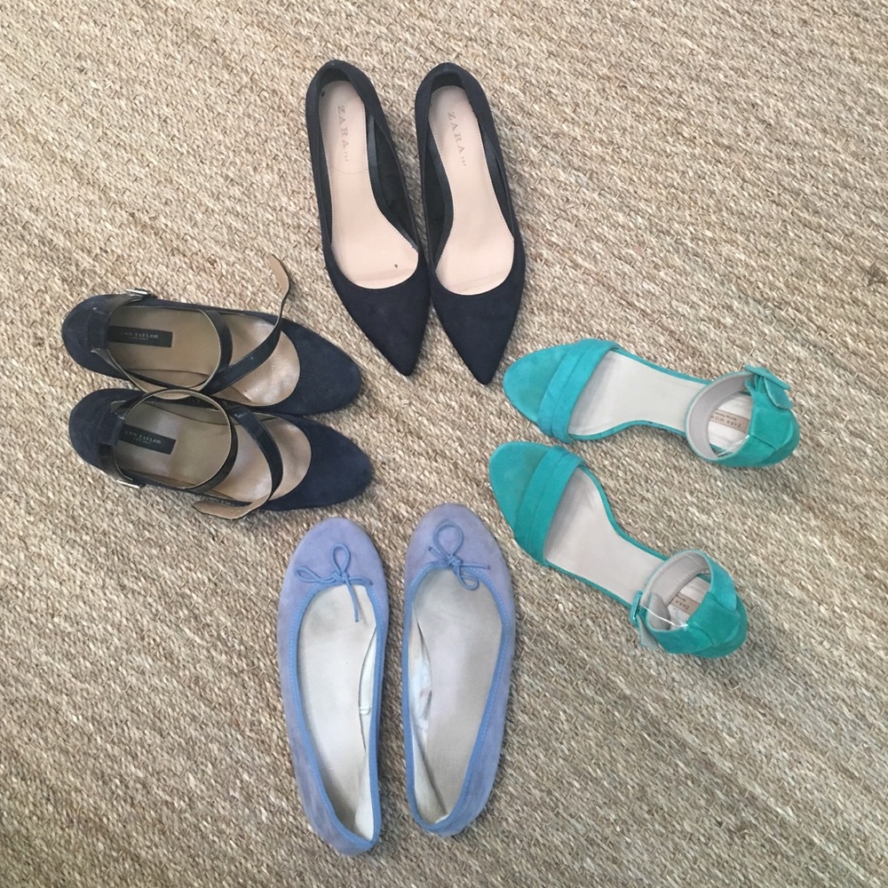 4 Pair of suede shoes size 8, lovely worn