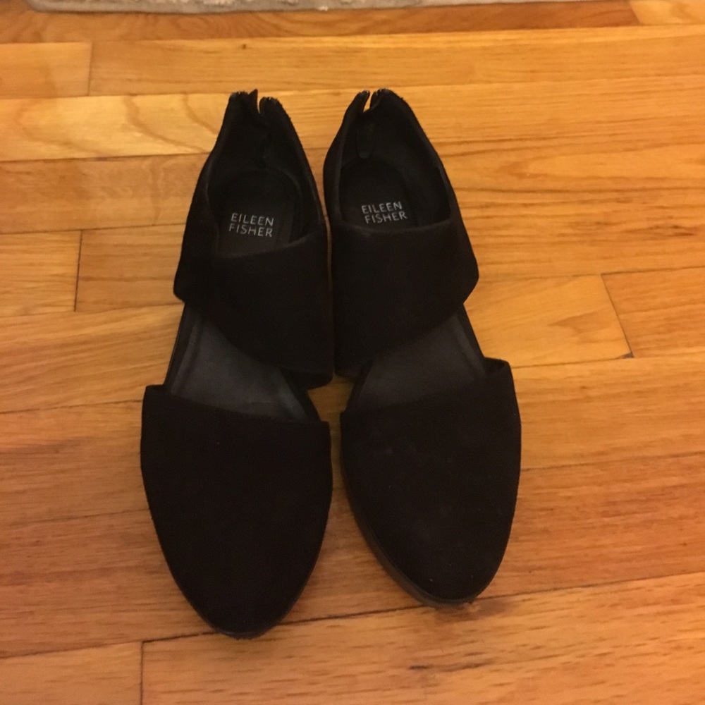 Eileen Fisher suede platform cutout shoes sz6.5