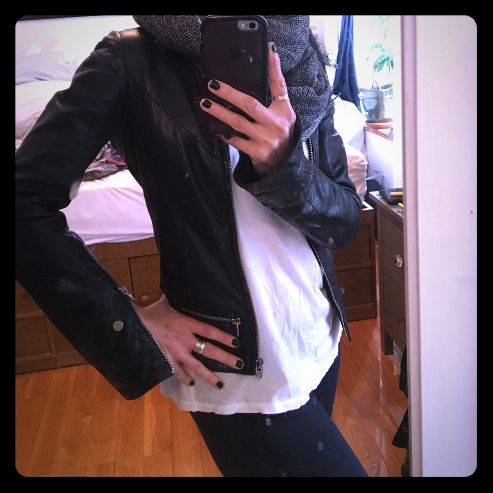 XS G-Star RAW leather motorcycle jacket
