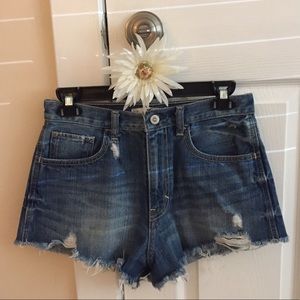 Hollister Distressed High Waisted Denim Shorts