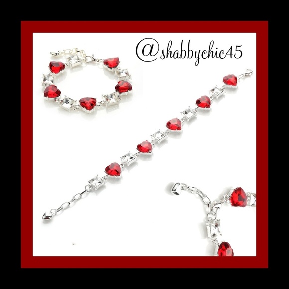 Boutique Jewelry - CLEARANCE!! *HP* Red Crystal Heart Tennis Bracelet Boutique Jewelry - CLEARANCE!! *HP* Red Crystal Heart Tennis Bracelet