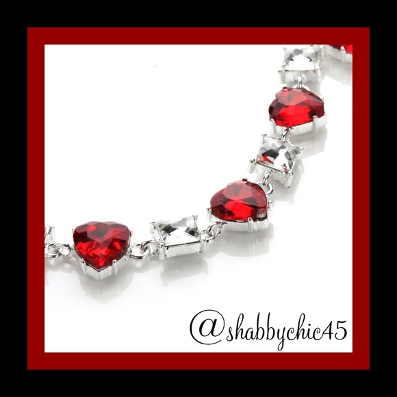 Boutique Jewelry - CLEARANCE!! *HP* Red Crystal Heart Tennis Bracelet Boutique Jewelry - CLEARANCE!! *HP* Red Crystal Heart Tennis Bracelet