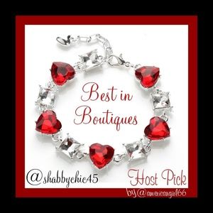 *HP* Red Crystal Heart Tennis Bracelet
