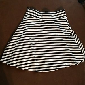 Black and White Striped Skirt
