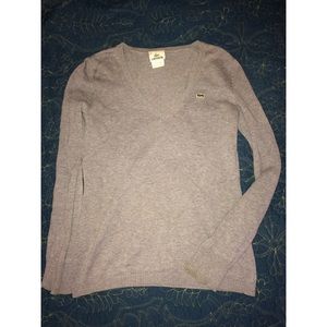 Lacoste Sweater 36 4 gray v neck
