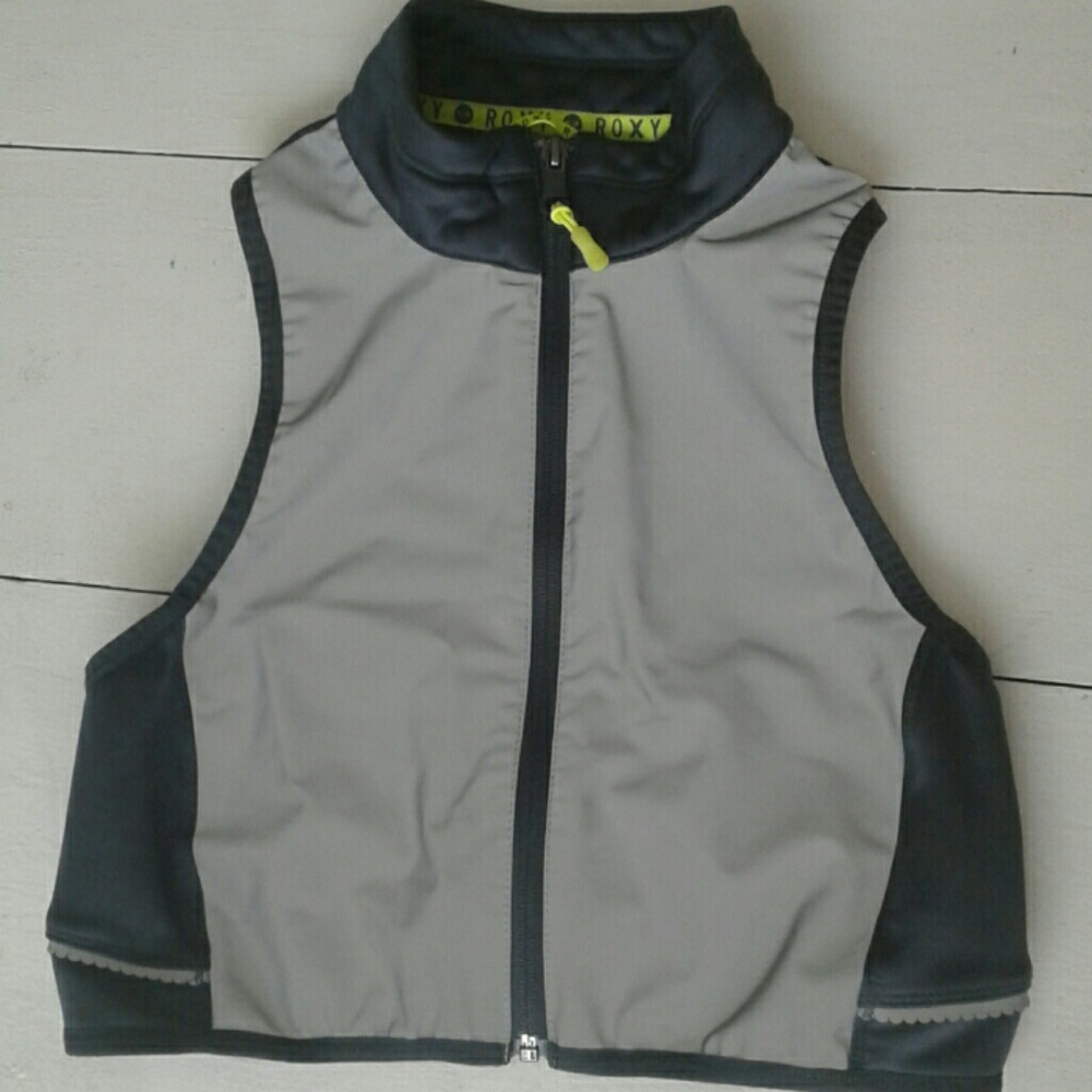 ROXY racerback reflective zipup swim top