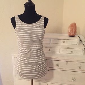 Gray and White Layered Tank Top