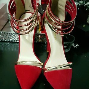 Red and gold heels