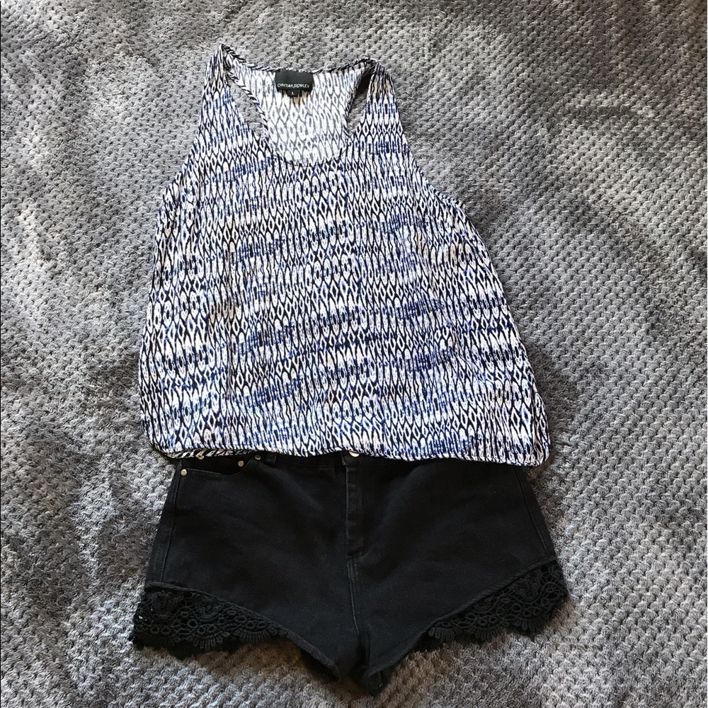 Cynthia Rowley printed asymmetrical tank